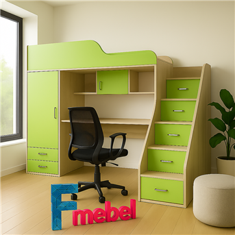 Кровать-чердак со столом Ричмонд Fmebel