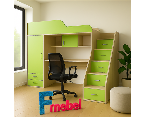 Кровать-чердак со столом Ричмонд Fmebel