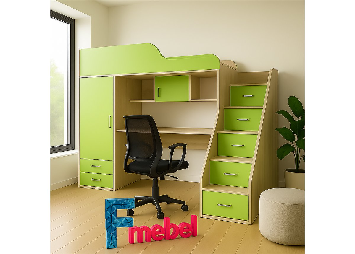 Кровать-чердак со столом Ричмонд Fmebel