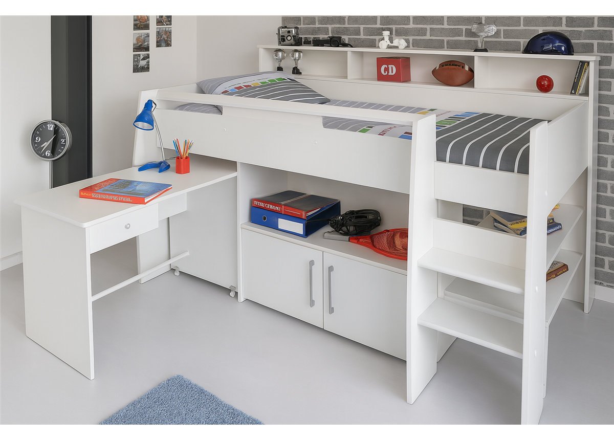 Кровать-чердак со столом Невада Fmebel 80х190