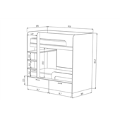 Распродажа Двухъярусная кровать Эфиопия Fmebel 90x190