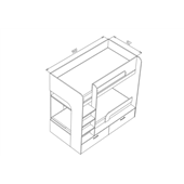 Распродажа Двухъярусная кровать Эфиопия Fmebel 90x190