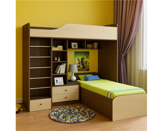 Кровать-чердак двухместная Монреаль Fmebel 