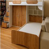 Кровать-чердак двухместная со шкафом Риалто Fmebel