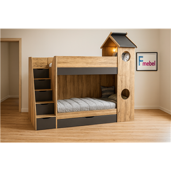Двухъярусная кровать домик Камбре Fmebel