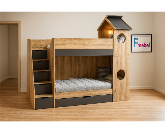 Двухъярусная кровать домик Камбре Fmebel Двухъярусная кровать домик Камбре Fmebel