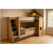 Двухъярусная кровать-трансформер домик Альварадо Fmebel