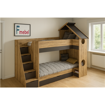 Двухъярусная кровать домик Девонпорт Fmebel