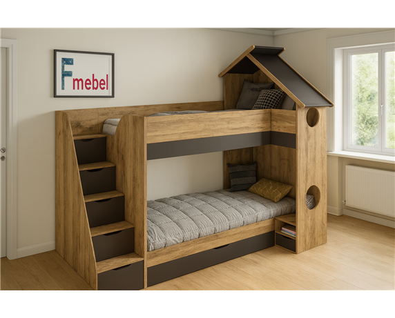 Двухъярусная кровать домик Девонпорт Fmebel