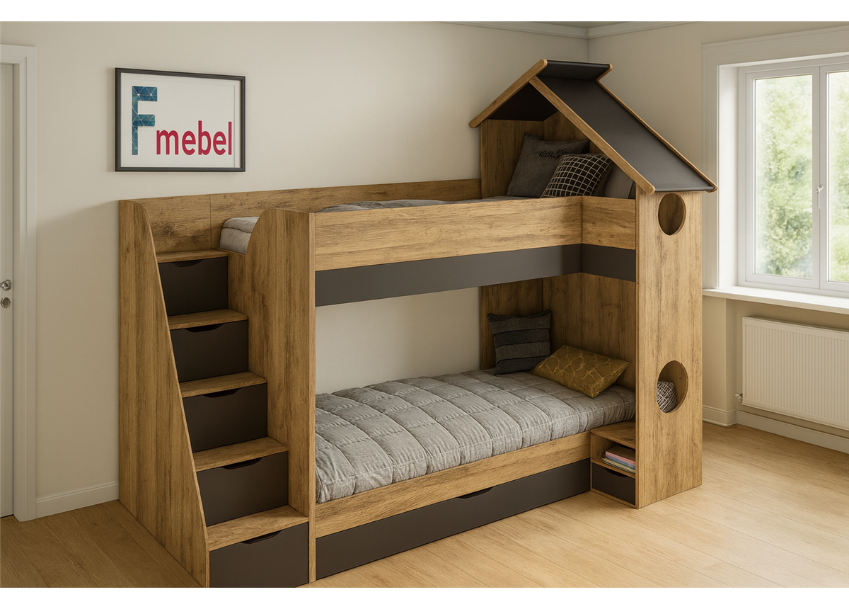 Двухъярусная кровать домик Девонпорт Fmebel