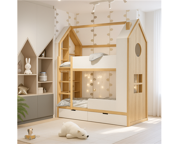 Двухъярусная кровать домик Тель-Авив Fmebel  Двухъярусная кровать домик Тель-Авив Fmebel