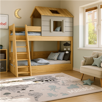 Двухъярусная кровать домик Шарлотт Fmebel 