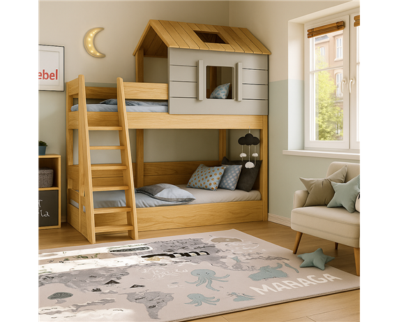 Двухъярусная кровать домик Шарлотт Fmebel 