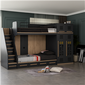 Двухъярусная кровать со шкафом Хельсинки-2 Fmebel 90x200 