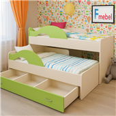 Двухъярусная кровать низкая Саванна Fmebel 80x160