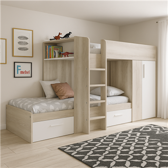 Двухъярусная кровать со шкафом Анталия Fmebel 90x200