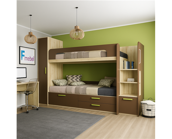 Двухъярусная кровать Джерба Fmebel 90x200 Двухъярусная кровать Джерба Fmebel 90x200