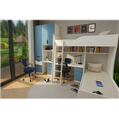 Двухъярусная кровать со шкафом Салерно Fmebel 