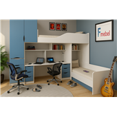 Двухъярусная кровать со шкафом Салерно Fmebel 