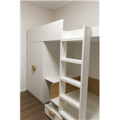 Двухъярусная кровать со шкафом и столом Гамильтон Fmebel 90x200