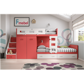 Двухъярусная кровать со шкафом Бернаби Fmebel 90x200