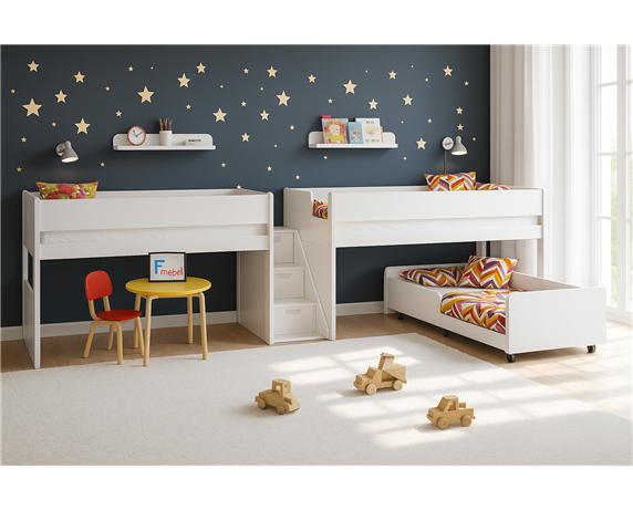 Кровать для троих детей Финикс Fmebel 80x190