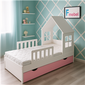 Кровать-домик с бортиком и ящиком CALIFORNIA (102)
