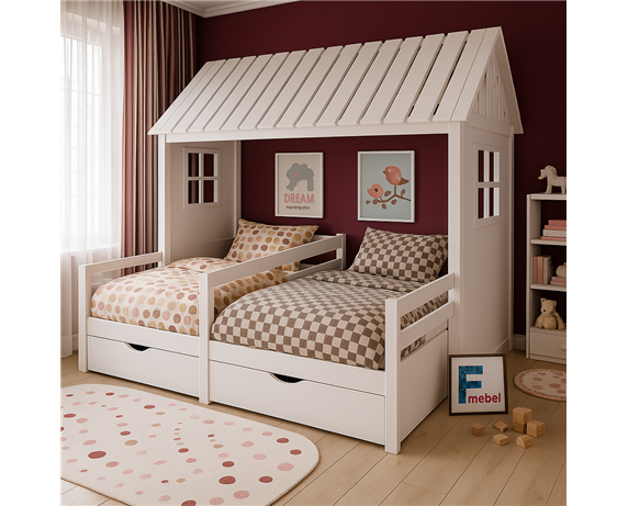 Кровать-чердак со столом Алабама Fmebel 80x190