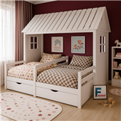 Кровать-домик на два спальных места Бодрум Fmebel 80x190