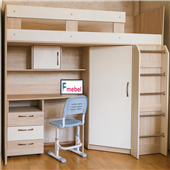 Кровать-чердак со столом Бангкок Fmebel 