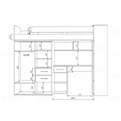 Кровать-чердак со столом и шкафом Канкун Fmebel 90x200