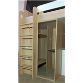 Кровать-чердак со столом и шкафом Канкун Fmebel 90x200