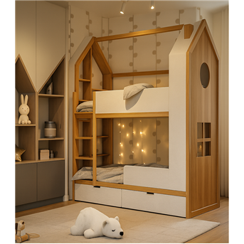 Двухъярусная кровать домик Тель-Авив Fmebel 