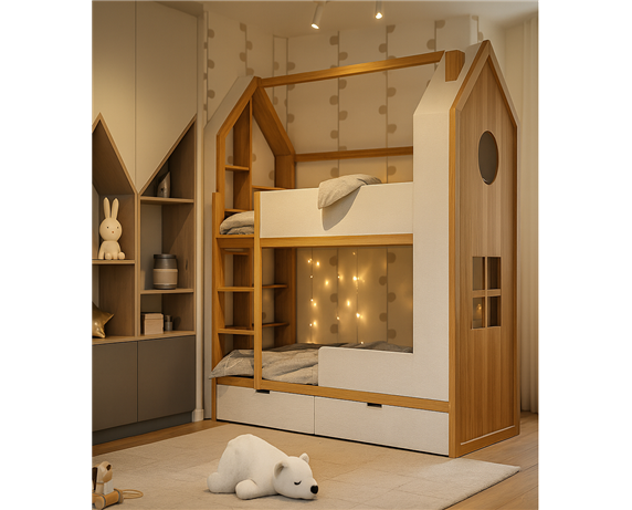 Двоярусне ліжко будиночок Тель-Авів Fmebel