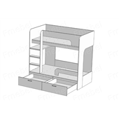 Распродажа Двухъярусная кровать Эфиопия Fmebel 90x190