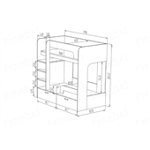 Распродажа Двухъярусная кровать Эфиопия Fmebel 90x190