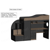 Кровать-чердак со столом Оттава-2 Fmebel