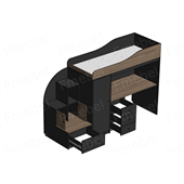 Кровать-чердак со столом Оттава-2 Fmebel