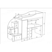 Кровать-чердак со столом Оттава-2 Fmebel