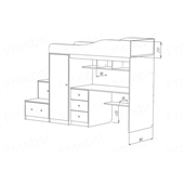 Кровать-чердак со столом Оттава-2 Fmebel