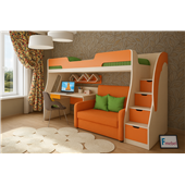 Кровать-чердак со столом Миннесота Fmebel 80x200