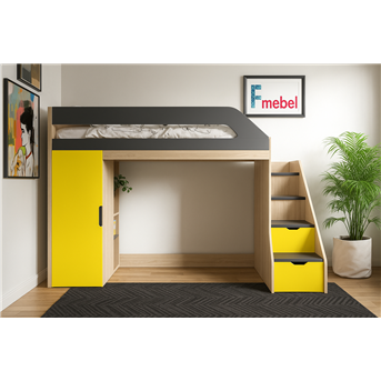 Кровать-чердак с игровой зоной Арканзас Fmebel 80х190