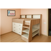 Кровать-чердак со шкафом Иллинойс Fmebel 80x190