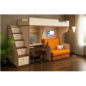 Кровать-чердак с местом под диван Кентукки Fmebel 80x200