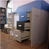 Двухъярусная кровать со шкафом Вена Fmebel 90x200