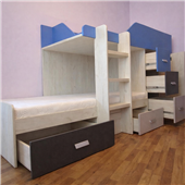 Двухъярусная кровать со шкафом Вена Fmebel 90x200