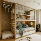 Двухъярусная кровать со спортивно игровой зоной Балтимор Fmebel