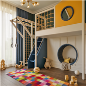 Кровать-чердак со спортивно игровой зоной Варшава Fmebel