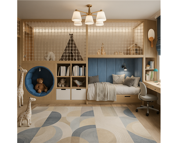 Двухъярусная кровать со спортивно игровой зоной Кингстон Fmebel