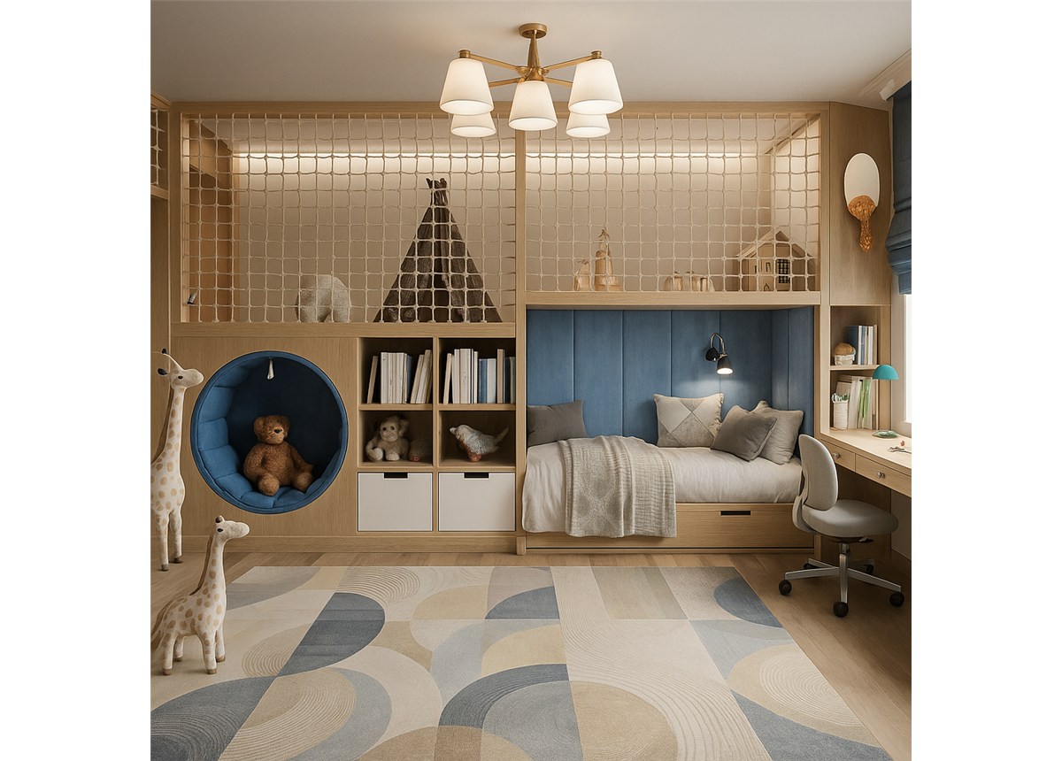 Двухъярусная кровать со спортивно игровой зоной Кингстон Fmebel